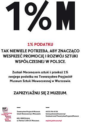 Przekaż 1% podatku na Towarzystwo Przyjaciół Muzeum Sztuki Nowoczesnej w Warszawie.