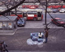 In front of the Emilia Furniture Store, Warsaw, 1992